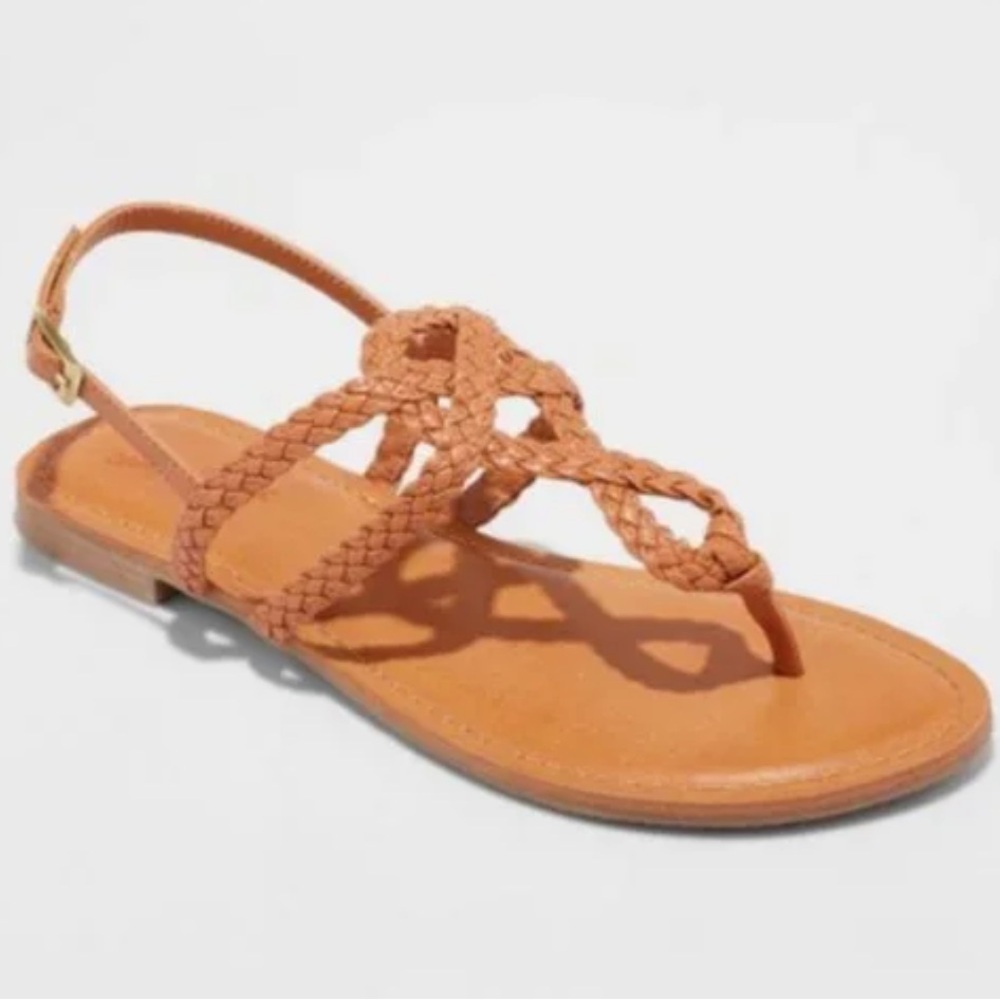 Like new Universal Thread by Target Jana braided sling back sandals in cognac! 7